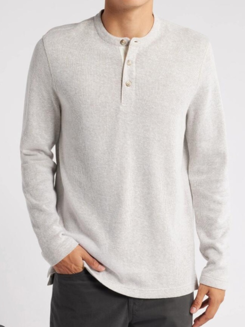 Treasure & Bond Men's Long-Sleeve Double knit Henley NWOT size Large